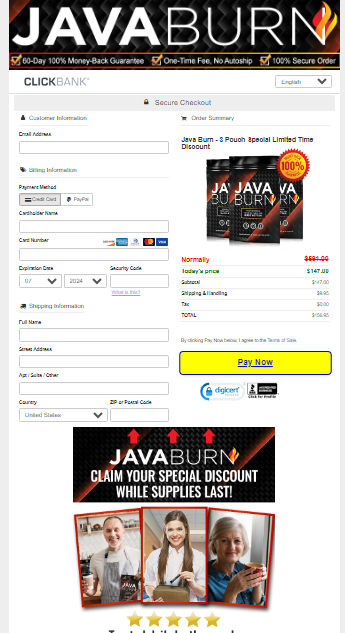 Java Burn Secured Checkout Form